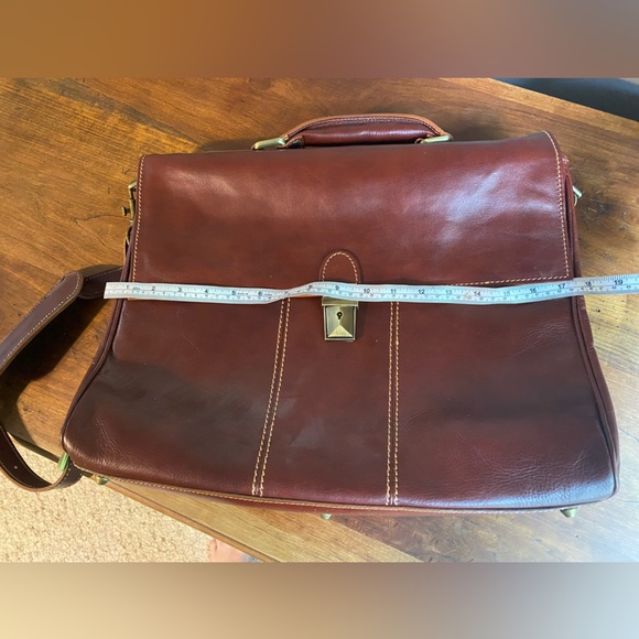 Floto Brown Italian Leather Briefcase - Picture 6 of 7